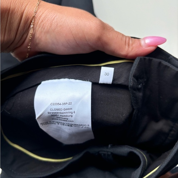 Closed Black Trousers with Yellow Trim - Picture 2 of 4